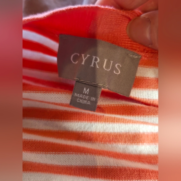 NWOT!! Cyrus | Chic Coral Striped Cardigan, Size M - Picture 4 of 7